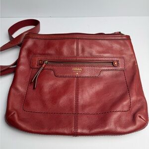 Fossil Red Leather Women's Bag
